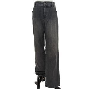 Chico's Black Wash Straight Leg Jeans Size 14 2.5R